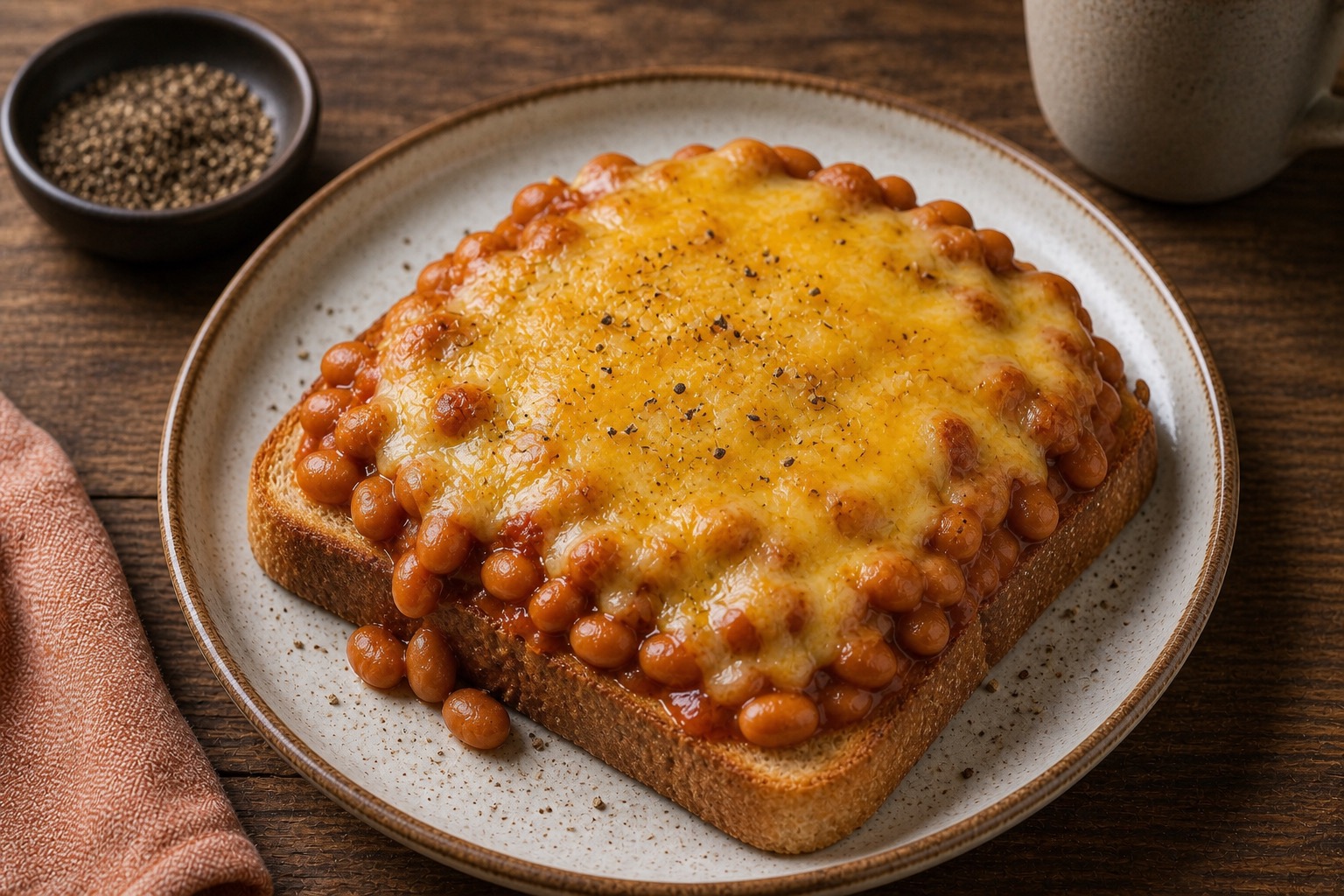 Beans on Toast with Cheddar