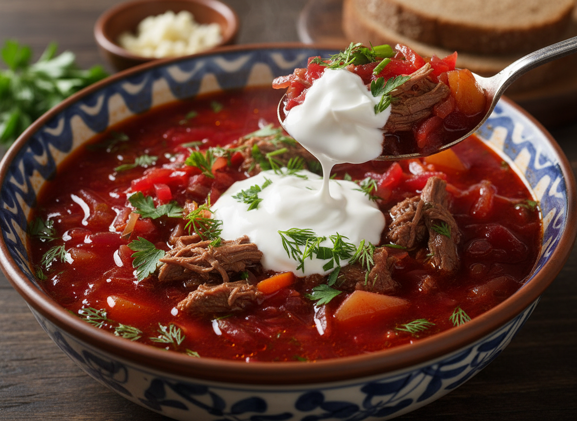 Borshch Ukrainskyi (Ukrainian Beet Soup)