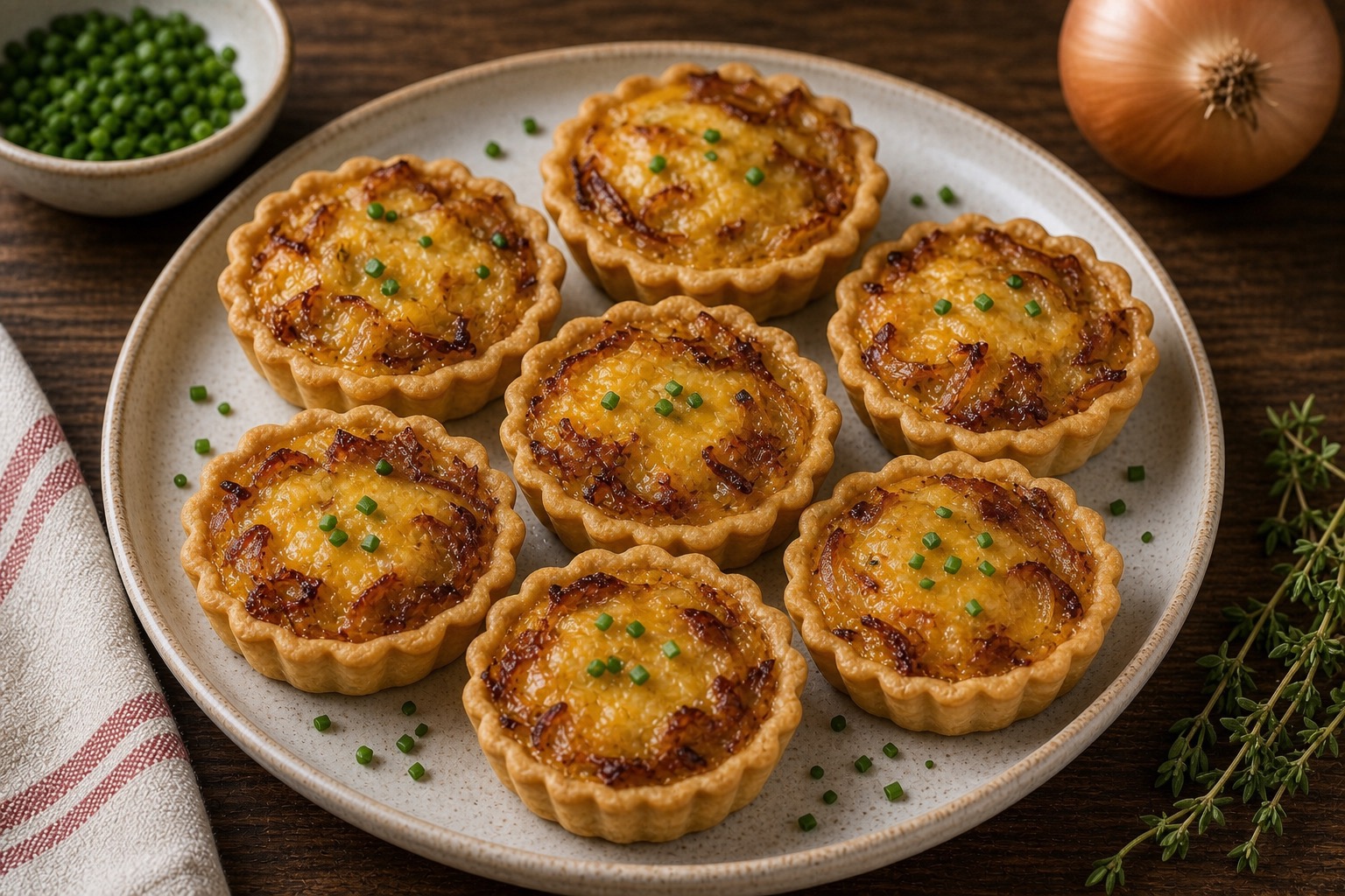 Cheddar and Onion Tartlets