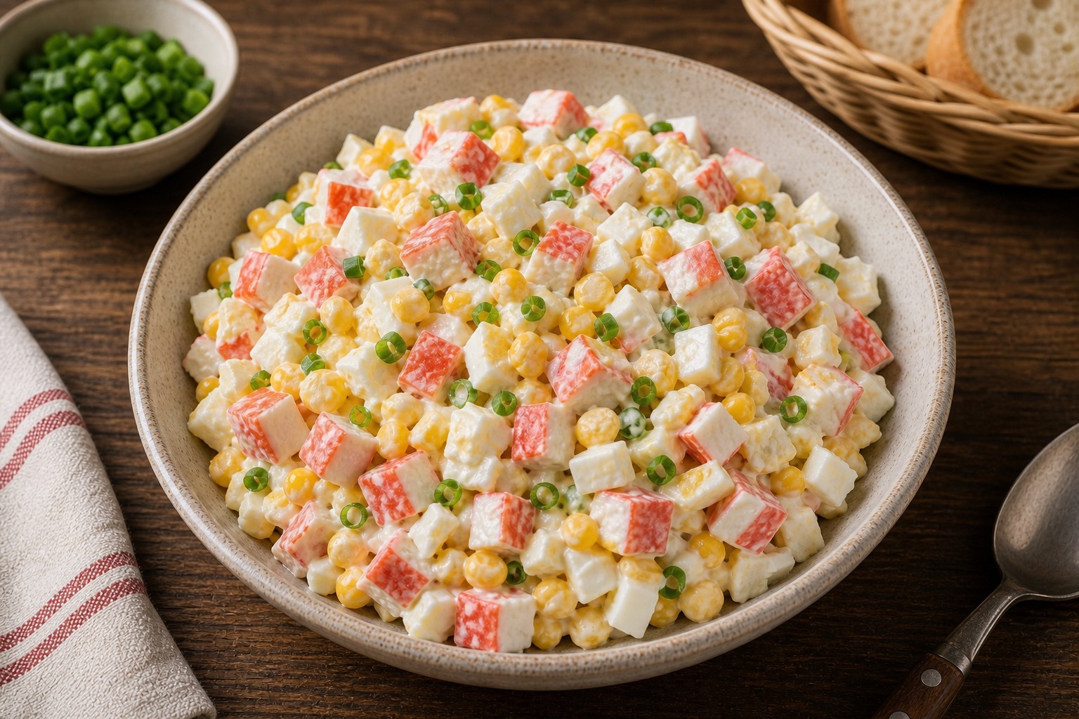 Crab Salad with Corn and Eggs (Krabovyi Salat)