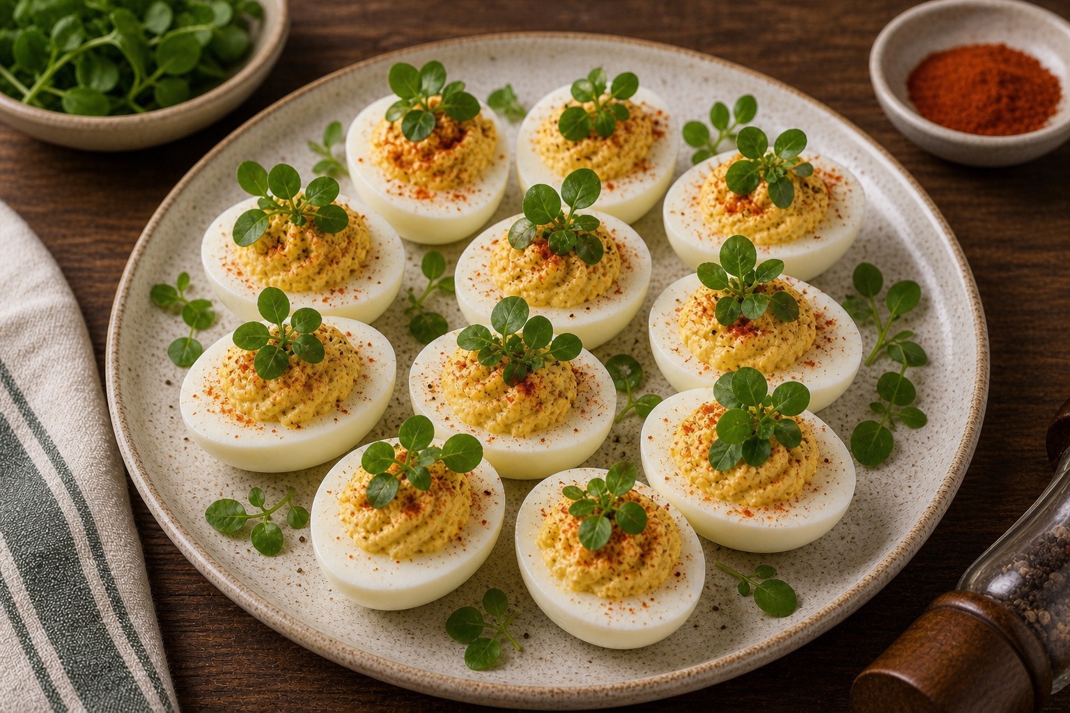Devilled Eggs with Watercress