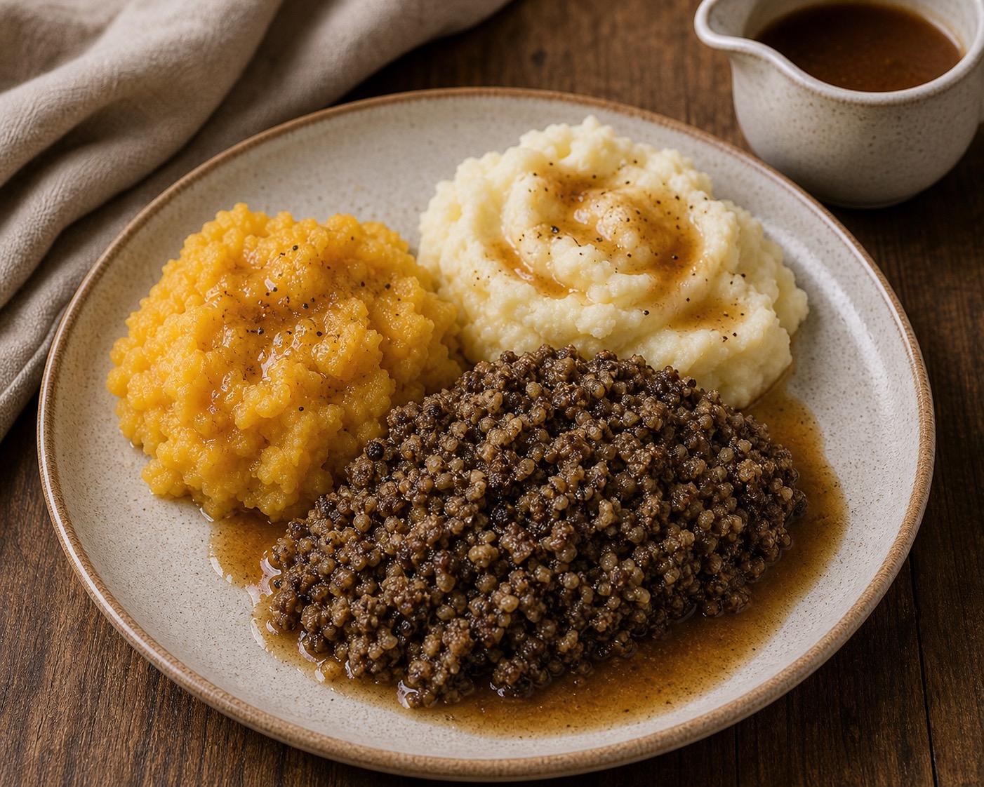 Haggis with Neeps and Tatties
