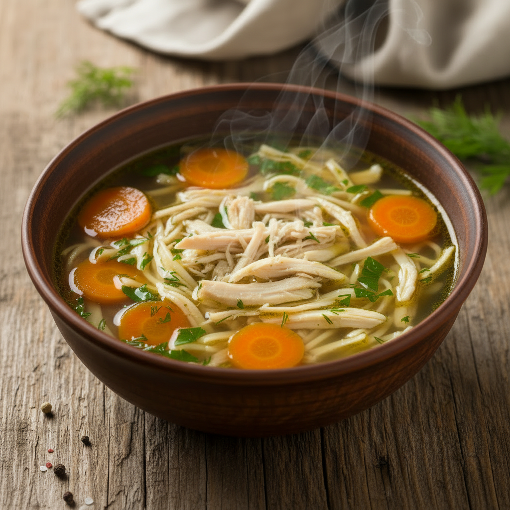 Lapsha Domashnyaya (Russian Homemade Noodle Soup)