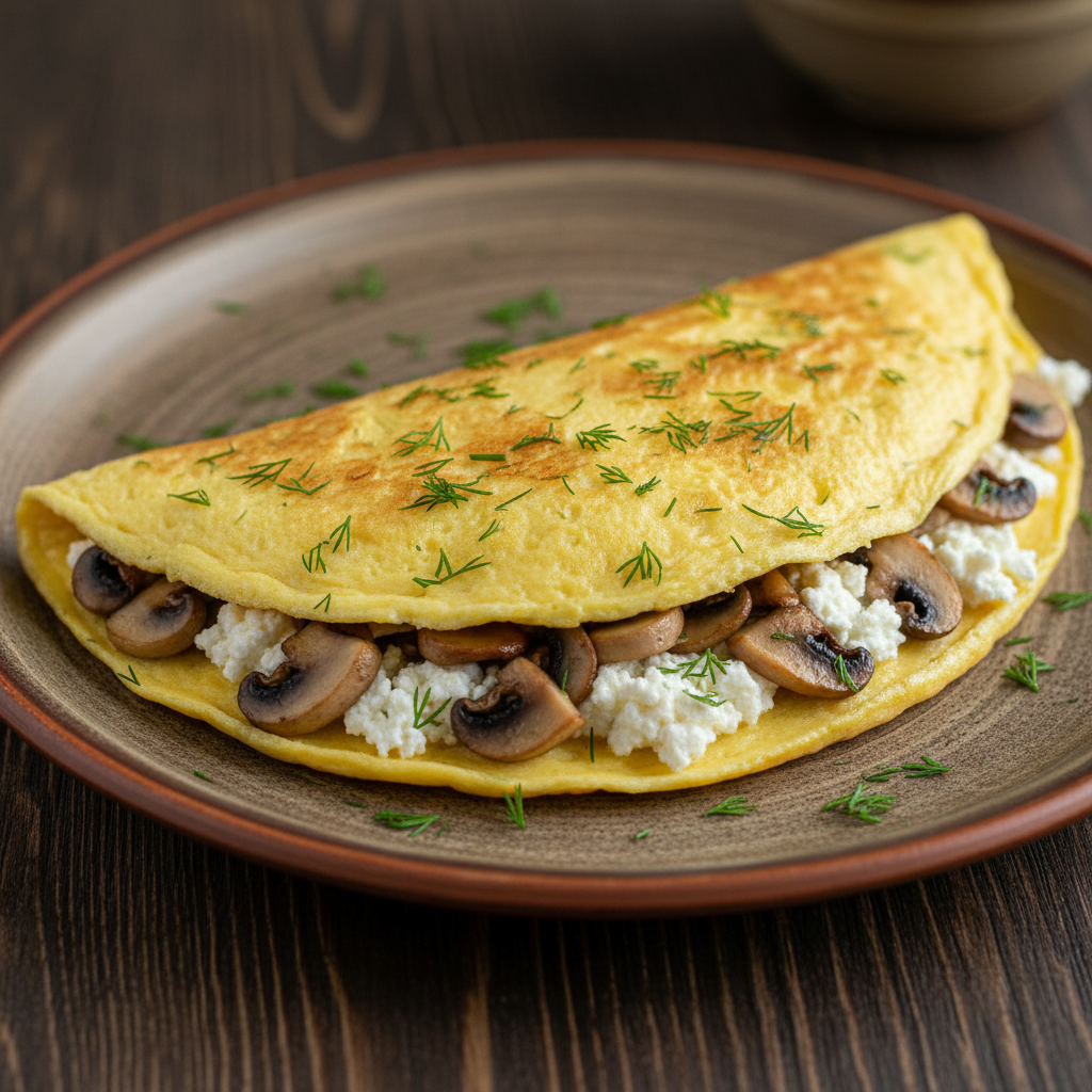 Omlet z Grzybami i Twarogiem (Mushroom and Cheese Omelette)