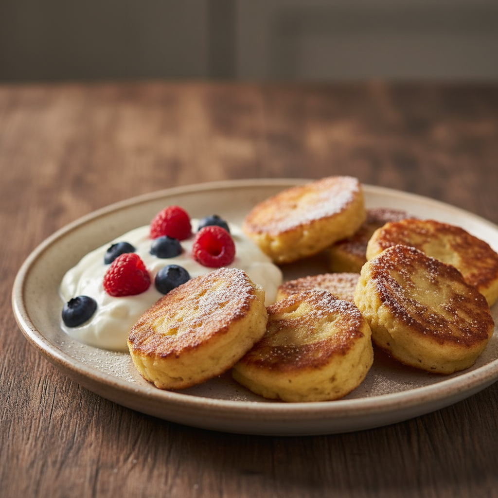 Placuszki Jablkowe z Jogurtem (Apple Fritters with Yogurt)