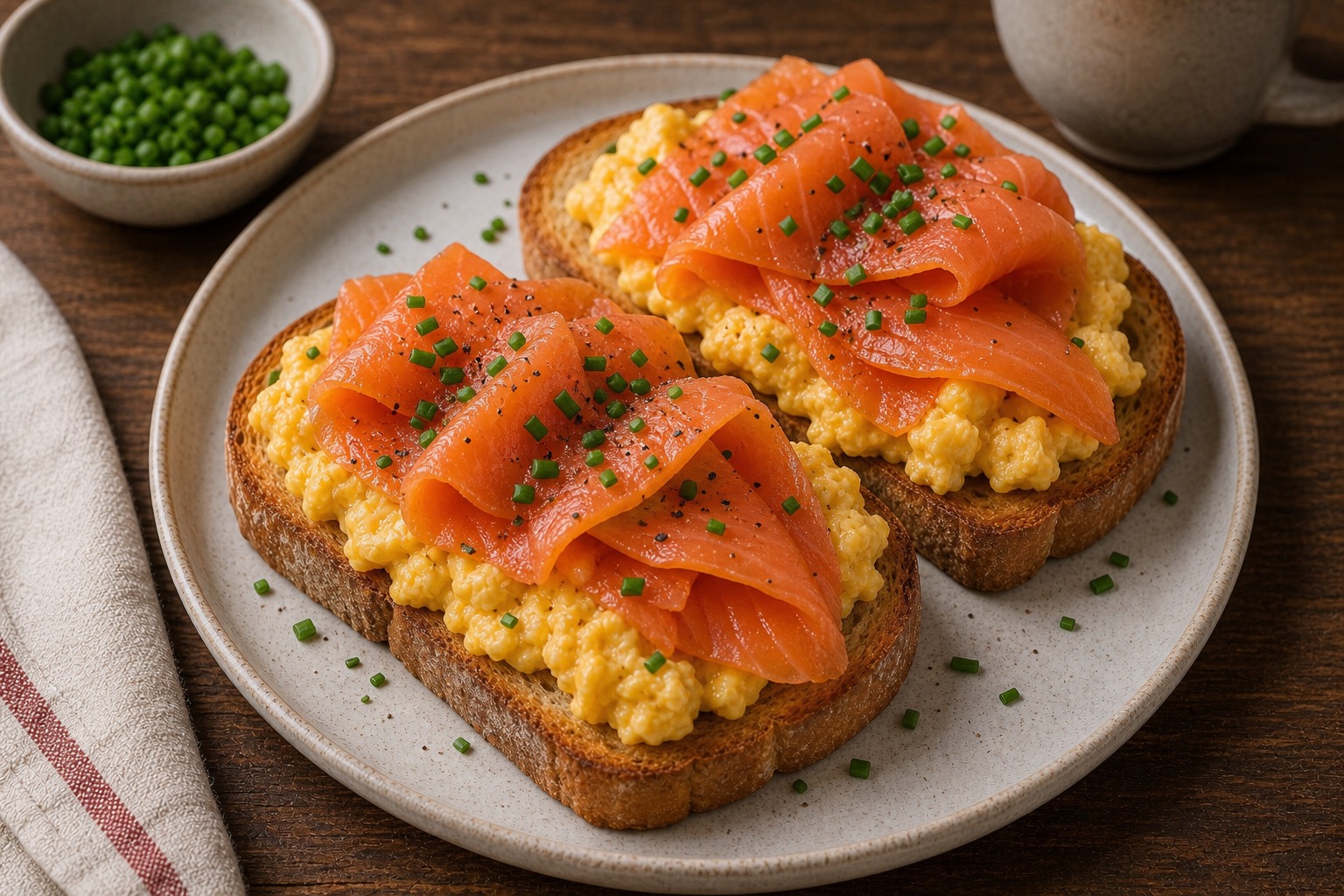 Smoked Salmon and Scrambled Eggs on Toast