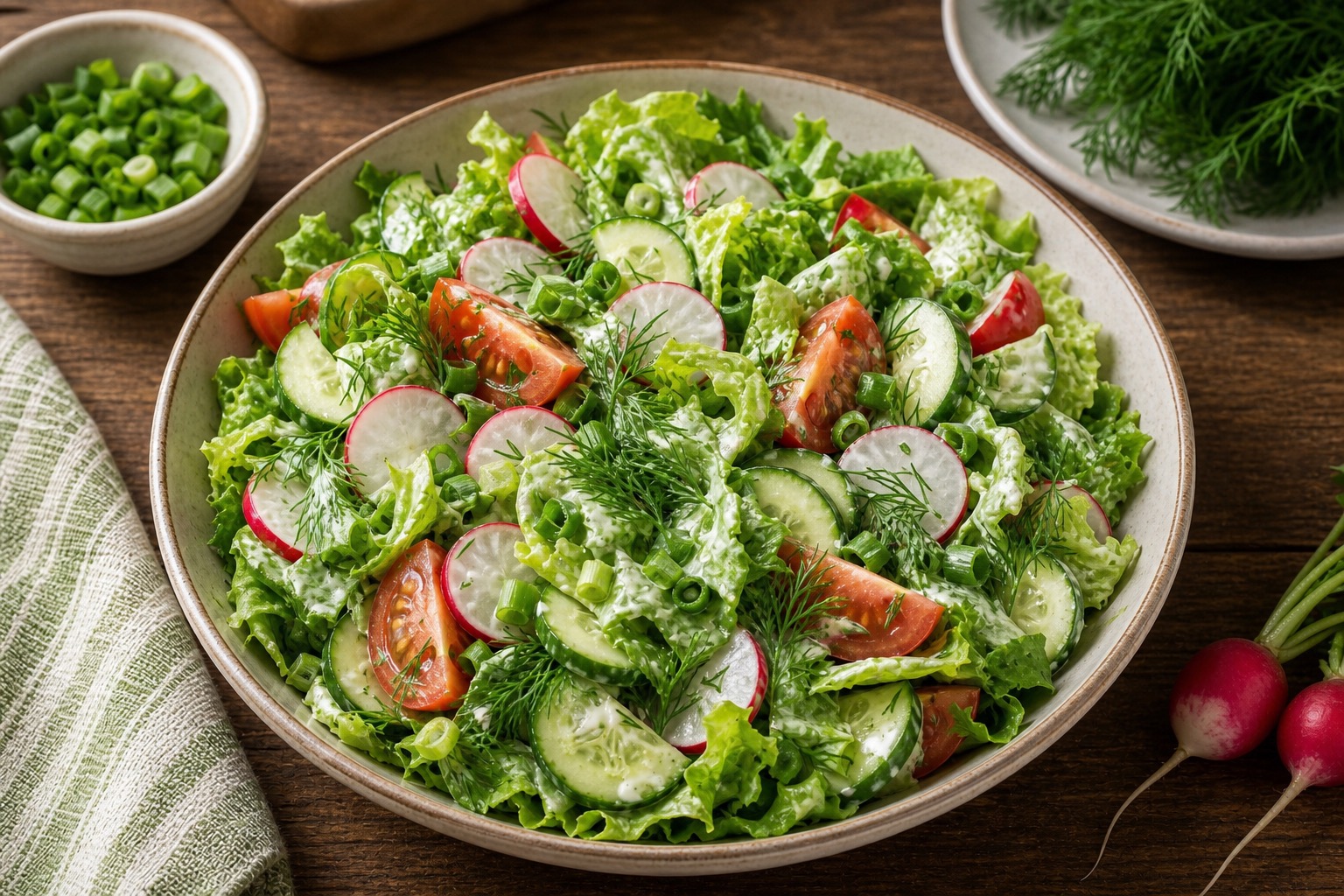 Summer Salad with Radish and Dill (Letniy Salat)