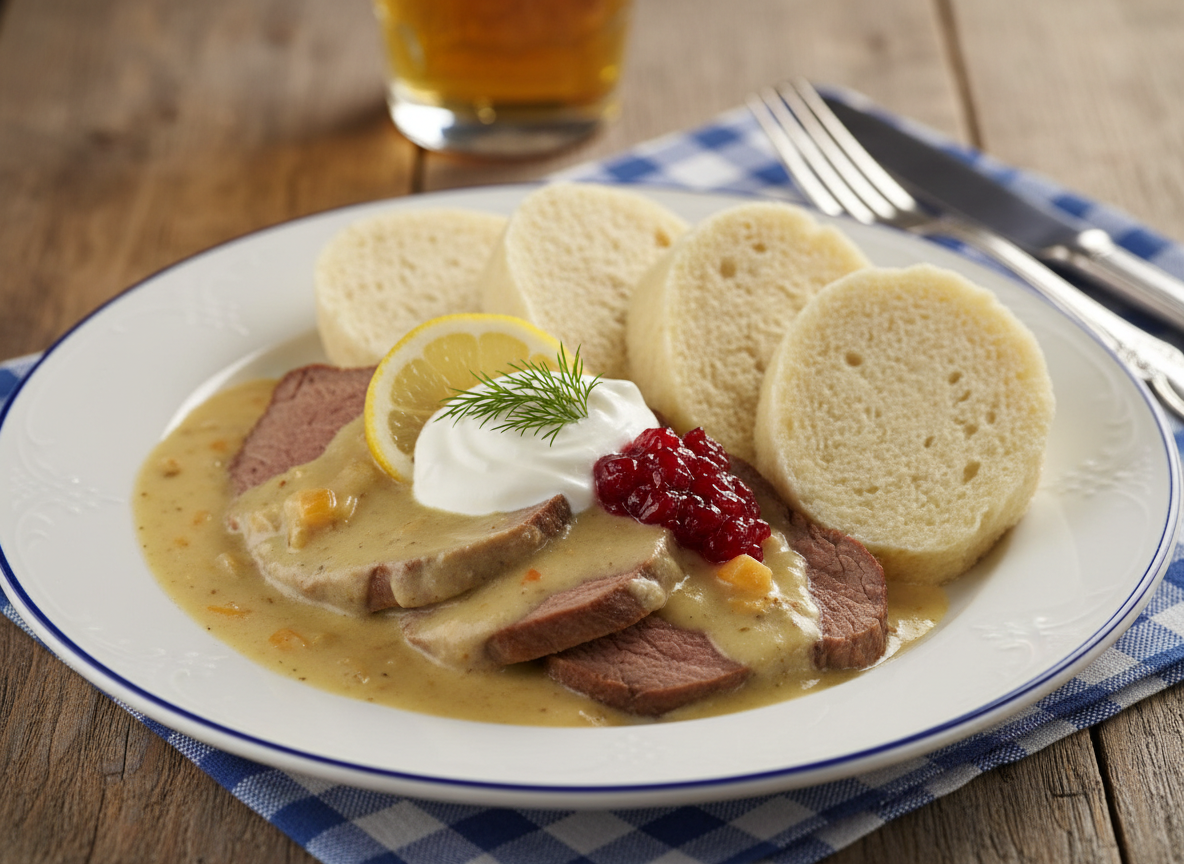 Svíčková na smetaně (Beef Sirloin in Cream Sauce)