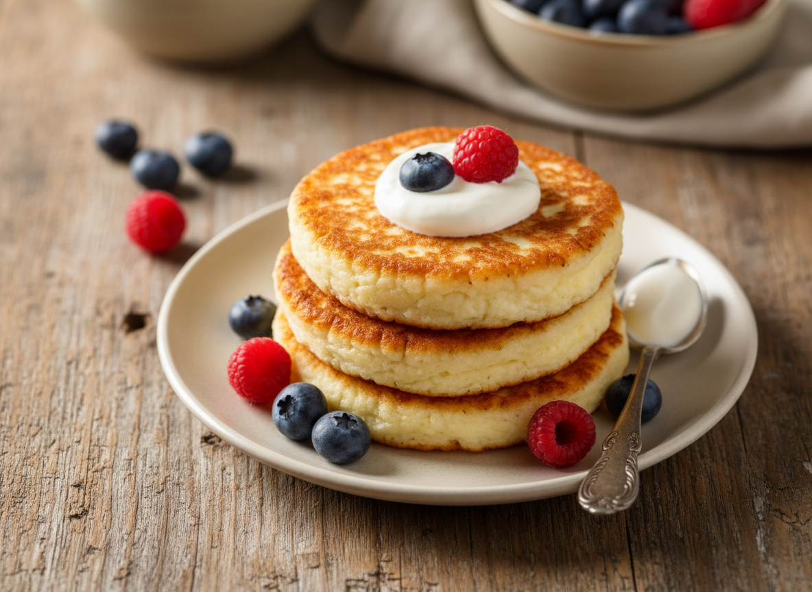 Syrniki (Farmer's Cheese Pancakes)