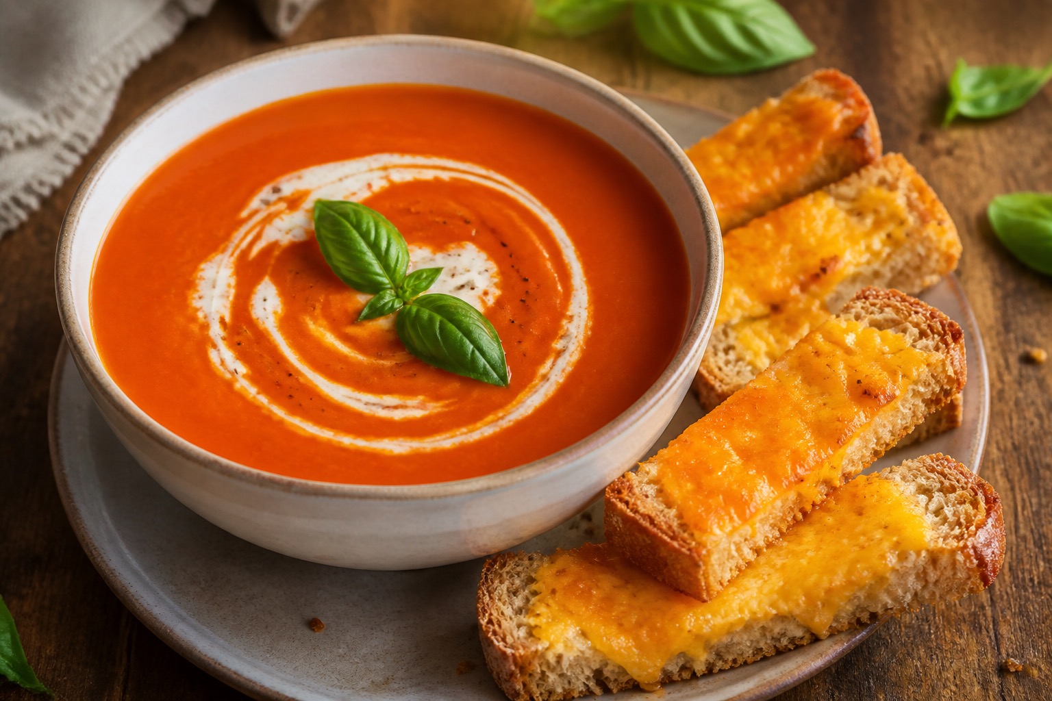 Tomato Soup with Cheddar Toast