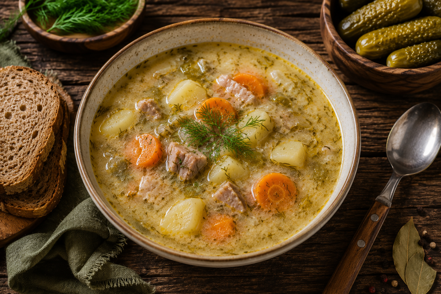 Zupa Ogorkowa (Polish Dill Pickle Soup)